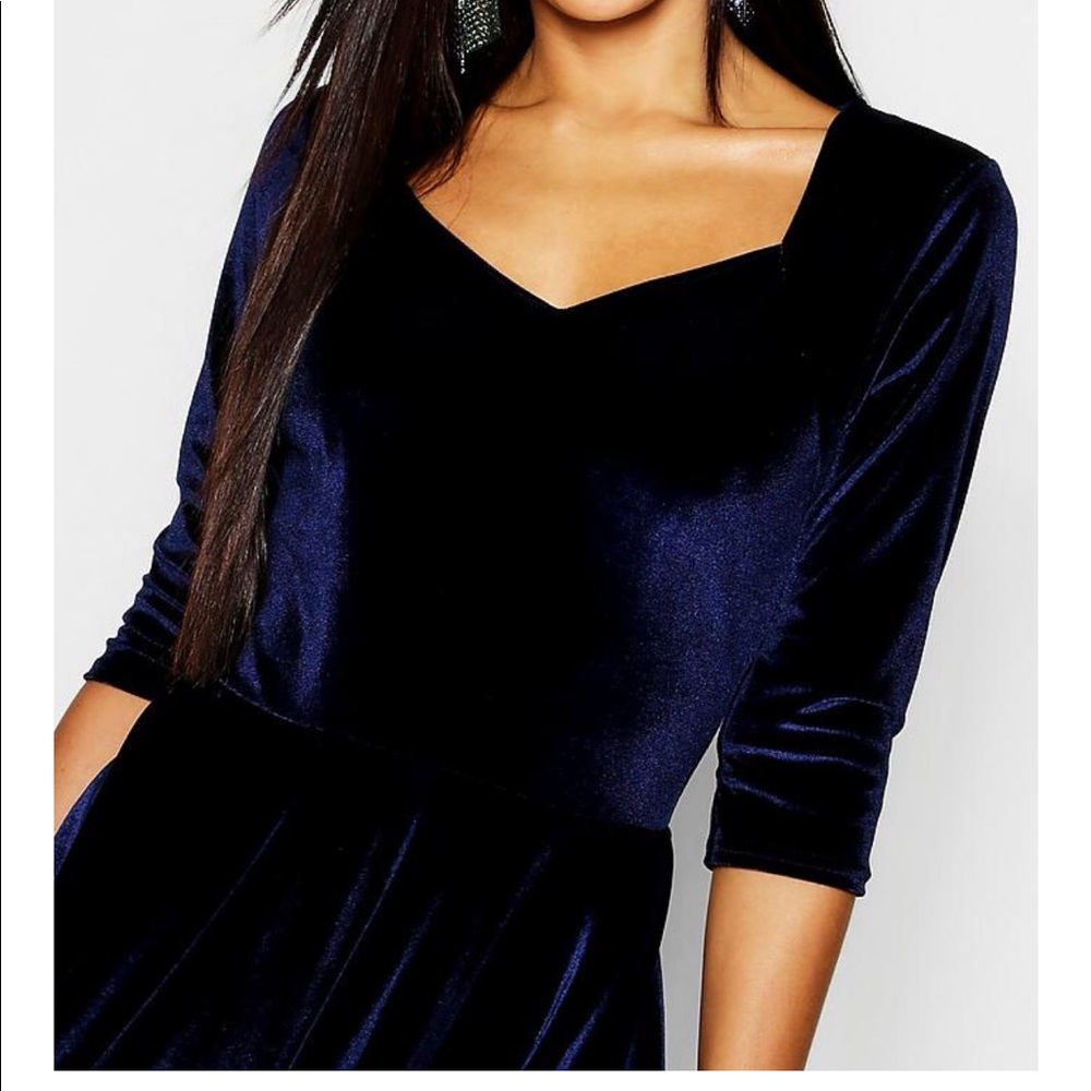 (NWT) Blue velvet dress